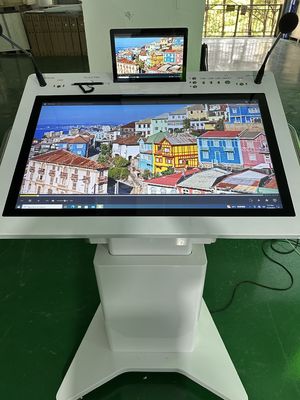 스마트 이중 화면 AIO 회의 포디움 32" 창문 인터랙티브 PCAP 더하기 10" LCD 디스플레이 모니터 책상