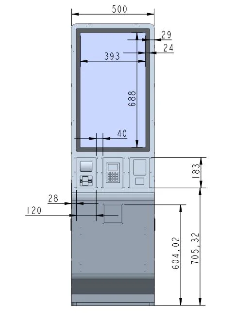 Curved 23.6 32 39 43 Inch Floor Standing Touchscreen Self Service Queue Kiosk Bank Restaurant Menu Hotel Ordering