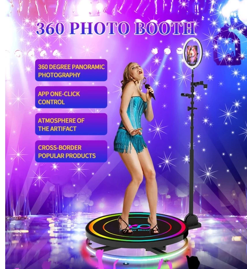 파티를 위한 토파드크 360 포토부스 셀피 방적기계 카메라 아이패드 휴대폰 태블릿