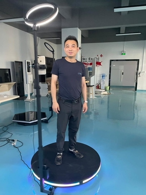 생일 웨딩 파티를 위한 원형반 사진 부스 360 셀피 방적기계