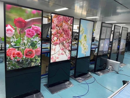 75 서 있는 디지털 사이니지 실내 초 얇은 LCD 전체 화면