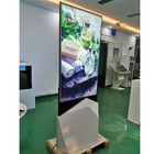 55 &quot; 실내 QLED 바닥스텐드 초박 움직일 수 있는 디지털 신호 포스터 모니터 안드로이드 양측 사이드 LCD 스크린 키오스크