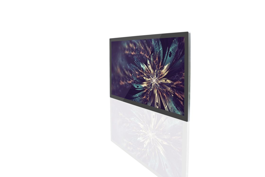 65인치 4K 울트라 HD 벽에 장착된 디지털 사이니지 4mm/10mm 접힌 가장자리와 적외선 터치 패널