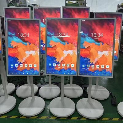 32인치 스탠드 휴대용 스마트 인터랙티브 터치 키오스크 모바일 무선 LCD 회전 디스플레이