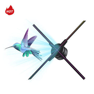 와이파이 App 제어와 네 블레이드 1920*1080 70 센티미터 실내 광고 홀로그램 3D 홀로그래프 육안 3D LED 팬